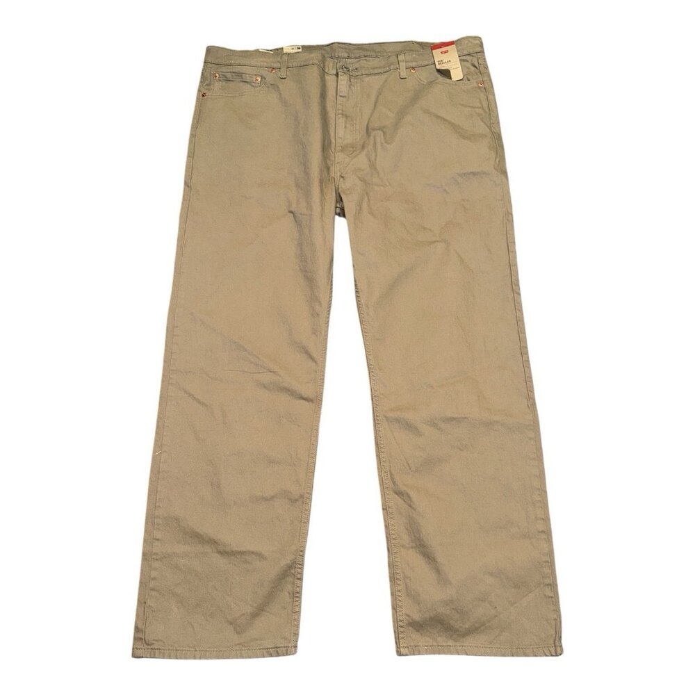 LEVI'S JEANS 505 MEN'S Size 50X34 Regular Straight Leg Stretch Khaki NWT